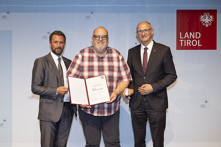 © Land Tirol / Mario Webhofer v.l.n.r. 1. LHStv. Georg Dornauer, Manfred Braunhofer, LH Anton Mattle