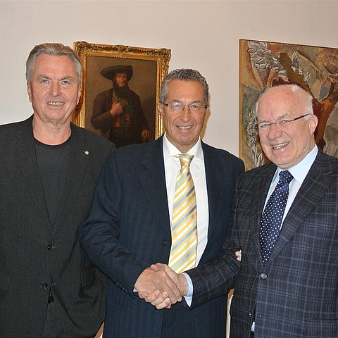 v.l. KO Rudi Federspiel, Präsident der Provinz Verona Antonio Pastorello, Landtagspräsident Herwig van Staa