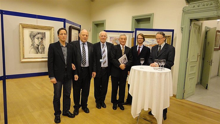 v.l. LH Durnwalder, LTP van Staa, Ausstellungskurator Schönpflug, Leiter Tirol-Büro Mast