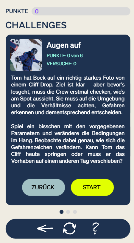 © snow.institute Screenshot aus dem Tool