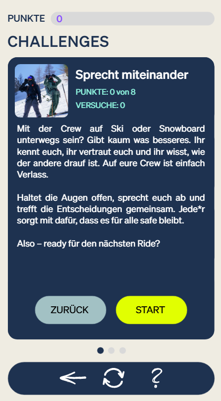 © snow.institute Screenshot aus dem Tool