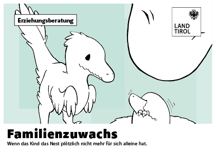 © Land Tirol Postkarte Erziehungsberatung - Familienzuwachs