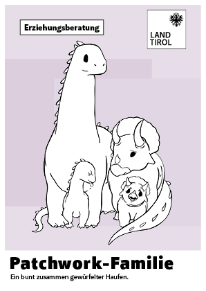 © Land Tirol Postkarte Erziehungsberatung - Patchwork-Familie