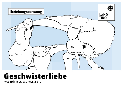 © Land Tirol Postkarte Erziehungsberatung - Geschwisterliebe