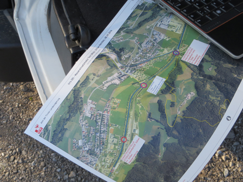 Beispielbild einer Karte mit wichtigen Informationen zu einer Wassereinsatzübung